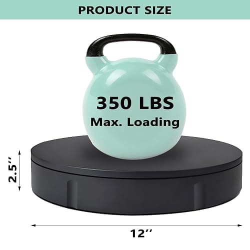 Prolee 360 Degree Rotating Turntable 12 Inch, 350lbs Capacity for Photography, Heavy Duty, Automatic Remote Control Display Platform with 5 Colour Surface Covers and Carry Bag thumbnail 2