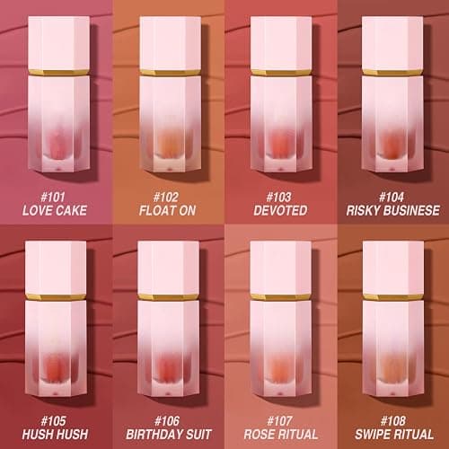 Beauty Searcher Gel per guance, crema di fard liquido, sensazione di leggerezza e traspirabilità, lunga durata, a prova di sbavature, aspetto naturale, trucco di fard per la pelle (#103 DEVOTED) thumbnail 8