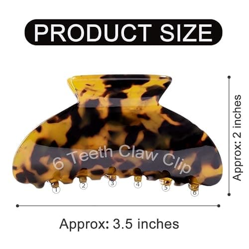 2PCS Hair Claw Banana Clips tortoise Barrettes Celluloid French Design Barrettes celluloid Leopard print Large Fashion Accessories for Women Girls thumbnail 6
