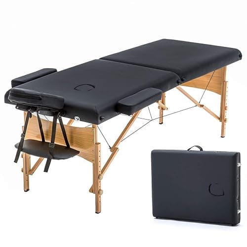 BestMassage Massage Bed Portable Massage Table 24 inch Wide Lash Bed Height Adjustable 2 Folding Spa Table with Non-Woven Bag for Spa Footmassage Facial CareSpa Tattoo - Image 1