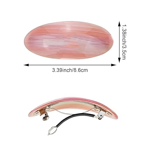 3 PCS Acetate Hair Barrette,Large Vintage Hair Barrette for Women,French Tortoise Shell Hair Clips Vintage Snap Hair clips Accessories Gifts for Women Girls Thick Hair (Style 3） - Beige + Light Pink + Coffee thumbnail 2