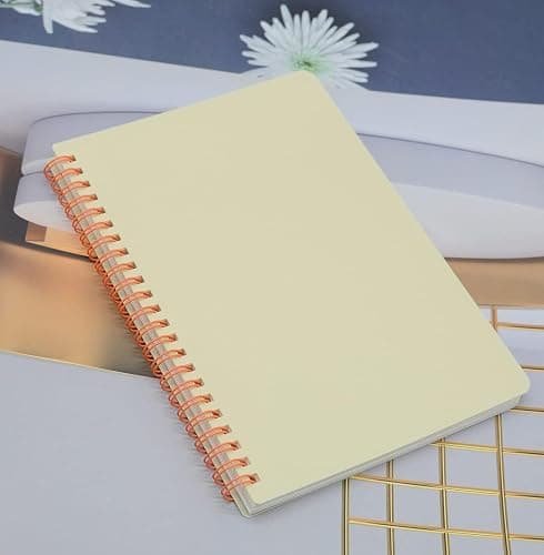 Yansanido Spiral Notebook, 4 Pcs 4 Color A5 Size Thick Plastic Hardcover 8mm Ruled Paper 80 Sheets (160 Pages) Journal for School and Office Supplies (4 Pcs A5) thumbnail 9