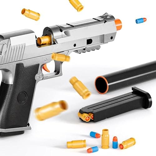 2Pack M1911 EVA Soft Foam Ejection Toy Blaster, Shooting with Foam Darts, Shooting Games, Backyard Fun and Outdoor Games, Education Toy Model for Boys Girls Halloween Christmas Ages 8+ (Black+Black-D) thumbnail 4