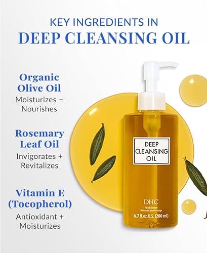DHC Deep Cleansing Oil, Facial Cleansing Oil, Makeup Remover, Cleanses without Clogging Pores, Residue-Free, Fragrance and Colorant Free, All Skin Types, 6.7 fl. oz. thumbnail 4