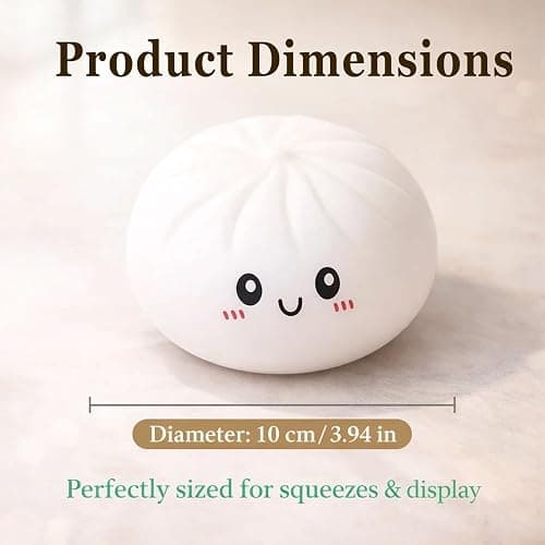 Dumpling Squishy, Squishy Dumpling Toy, Glitter Dumplings Squishiest Toy with Steamer Box, Stress & Anxiety Relief Toys for Kids & Adults Non-Edible (Gold) thumbnail 8