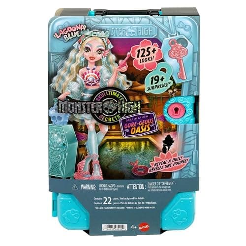 Monster High Skulltimate Secrets Lagoona Blue Doll and Accessories Set, Destination: Gore-geous Oasis with Suitcase and 19+ Surprises like Clothes, JDR51 thumbnail 6