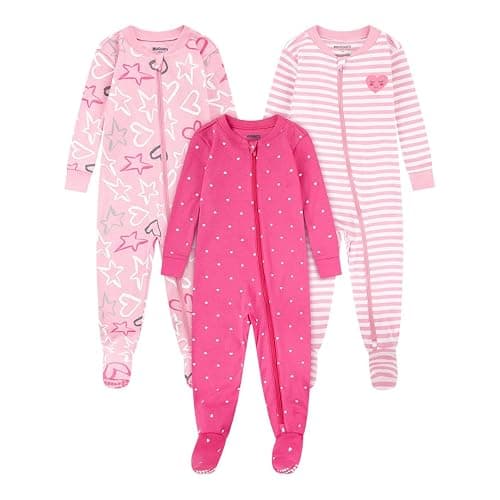 HUGGIES unisex-baby 3-pack Footed Coverall Pajamas - Image 1