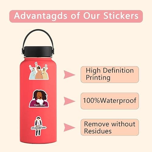 50PCS Hamiltons Water Bottle Stickers for Kids, Cute Stickers for Water Bottles, Vinyl Waterproof Aesthetic Laptop Sticker Pack Classroom Prizes Skateboard for Kids Teens Girls Students (Black) thumbnail 3