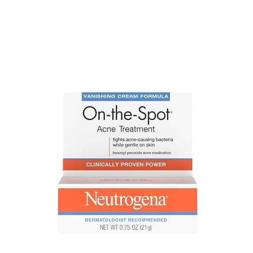 Neutrogena On-The-Spot Acne Spot Treatment Cream with 2.5% Benzoyl Peroxide, Gentle Face Blemish Medicine for Acne-Prone Skin, Vanishing Formula, Clinically Proven Day-1 Results, 0.75-Ounce Tube - 0.75 Ounce - Image 1