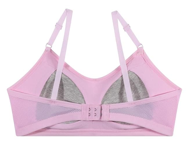 Herepai Big Girls' Adjustable Training Bra Cotton Bras Wireless Light Padded 10-16 Years thumbnail 2