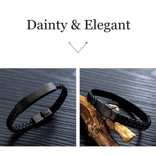 Dainty Braided Leather WWJD Bracelet for Men Women Inspirational Religious Reminder Jewerly Gift for Him Her thumbnail 4