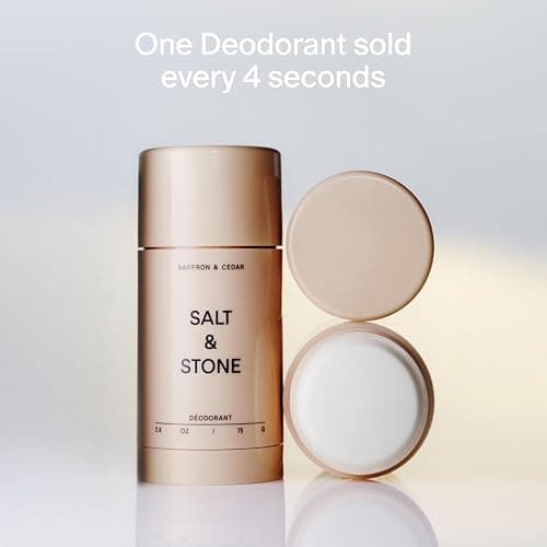 Salt & Stone Aluminum-Free Deodorant for Women & Men Saffron & Cedar 2.6 oz | Extra Strength 48 Hour Protection, Gender Neutral Scent, Made with Niacinamide, Spirulina, Magnesium & Antioxidants thumbnail 6