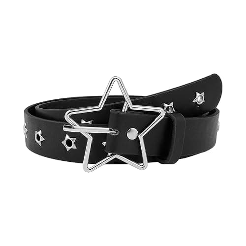 MILAKOO Punk Leather Waist Belt for Women Vintage Accessories for Hippie Skateboarding Enthusiasts - Image 1
