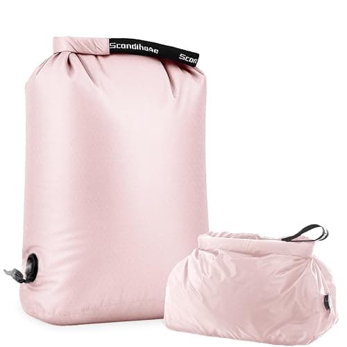 Travel Laundry Bag, Pump Free Vacuum Storage Bag Reusable Compression Dirty Clothes Travel Bag Waterproof Wet Dry Bags Large Capacity Space Saver Bags Camp Clothes Organizer (1 Pcs)(Pink, L) - Image 1