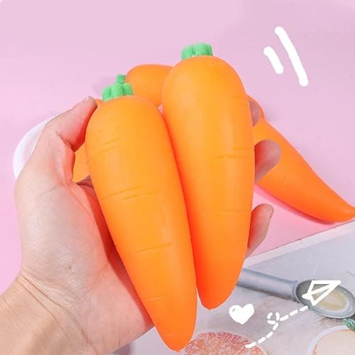 Carrot Squishies Stress Relief Toy – Slow Rising Squeeze Carrot Fidget Ball, Realistic Vegetable Fidget Toy for Adults, Portable Anxiety Relief Tool & Cute Desk Decor (1pc) thumbnail 2