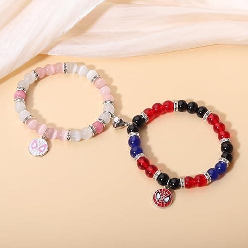 Korotho Matching Spider Bracelets for Couples Best Friend, Christmas Matching Heart Charm Bracelets Gifts for Couples Friends Spider Friendship Jewelry to Sister Bestie Long Distance Gift for Bf Gf thumbnail 5