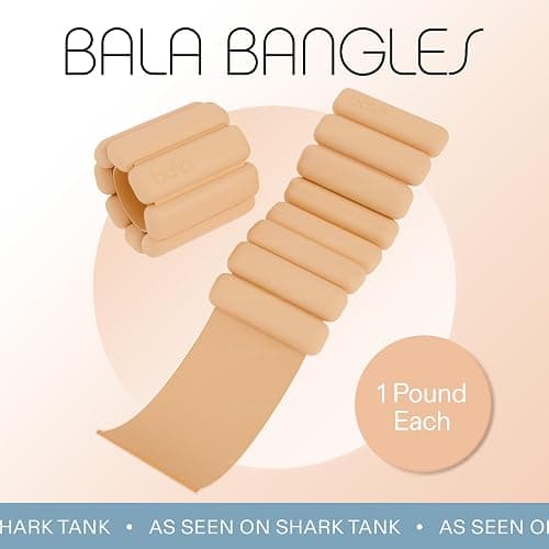 Bala Bangles Wrist & Ankle Weights for Women & Men - Adjustable Silicone Weighted Bracelet Set for Gym, Yoga, Pilates, Cardio & Strength Training - Wearable Arm & Leg Workout Weights thumbnail 2