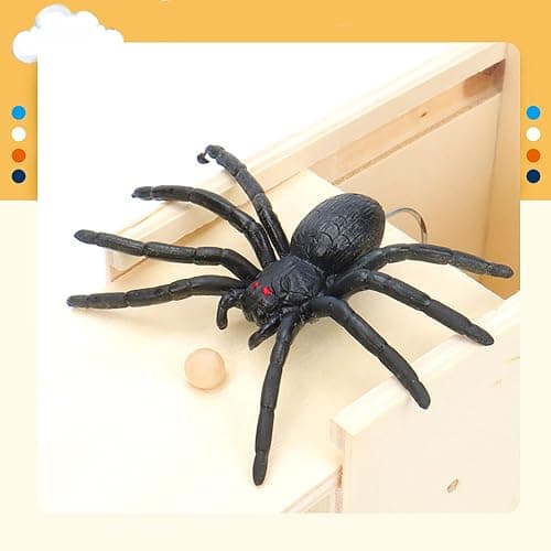 Winbar Rubber Spider Trick Box, Handmade Wooden Surprise Box with Hidden Spider, Trick Toys & Prank Stuff for Adults and Children thumbnail 9