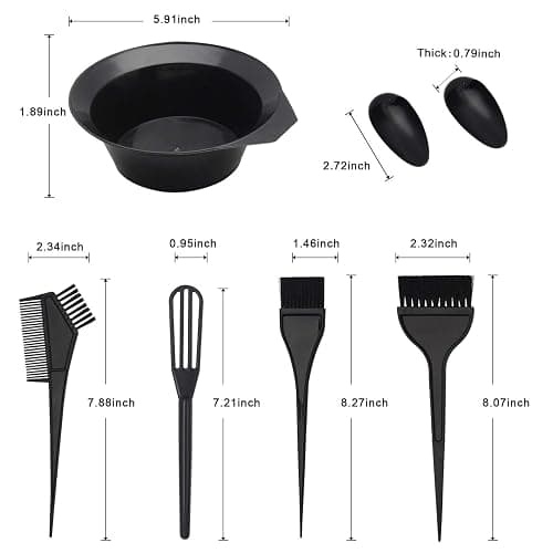 23-Teiliges Hair Dye Set,CREATESTAR DIY Haare Färbung Kit Haarfärbemittel,Haare Färben Set einschließlich Färbeschale/Haarklammer/Handschuh/Ohrbedeckung Friseur Szubehör Strähnchenhaube Werkzeug thumbnail 2