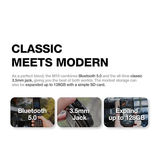 AGM M10 Rugged Basic Flip Phone, 4G Feature Cell Phone, Simple Mobile Phones, Pocket-Sized, Waterproof & Drop-Proof, Speed Dial, Large Fonts & Big Buttons, 98dB Speaker, Dual SIM, for T-Mobile ONLY thumbnail 8