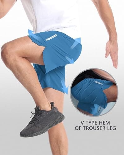 CANGHPGIN 2 Pack Mens Workout Athletic Shorts 7 inch Inseam Quick Dry Hiking Shorts Men Lightweight Sports Gym Shorts Running thumbnail 5