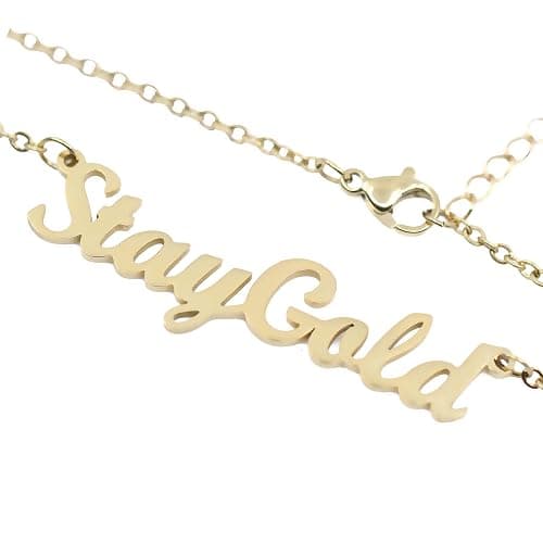 Stay Gold Layering Mother's Day Engraved Necklace Chain thumbnail 2