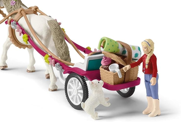 schleich Horse Club - 32PC Cute Carriage Playset with Pony Figurine - Realistic Horse Coach Set with Toy Rider and Dog - Equestrian Set with Accessories for Imaginative Play - Kids Ages 5+ | 42467 thumbnail 8