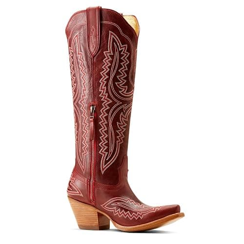 Ariat Womens Casanova Embroidered Snip Toe Zippered Casual Boots Knee High Mid Heel 2-3" - Blue thumbnail 4