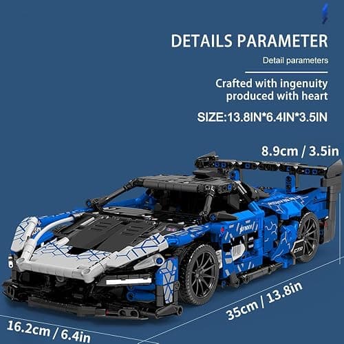 Mesiondy 1:14 MOC Building Set Raceing Car Model for Boys Age 8-14，Sports Car Building Blocks Toys Adults Kits，，(1404 Pieces) thumbnail 2