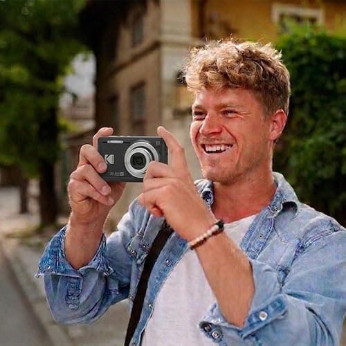 Kodak PIXPRO FZ55 Digital Camera, 16MP Compact Point & Shoot, 5X Optical Zoom, 28mm Wide Angle Lens, 1080P HD Video, Black + 64GB SD Card, Case, Selfie Stick, Mini Tripod & USB Card Reader thumbnail 5