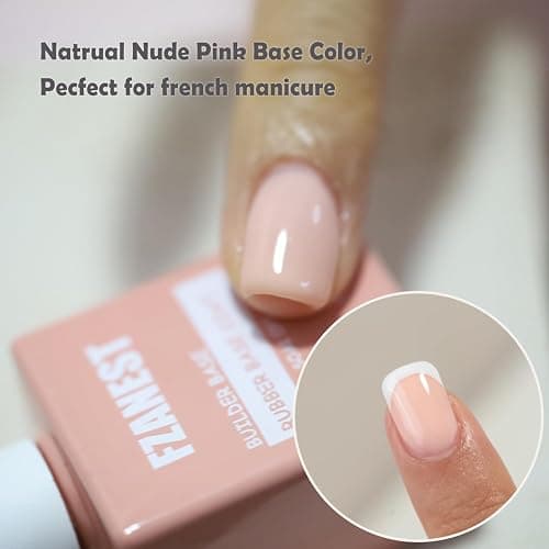 FZANEST Rubber Base Builder Gel Nail 15ml Jelly Natrual Nude Pink Color Gel Polish Nail Strengthener Self-leveling Extension Soak Off UV LED thumbnail 5