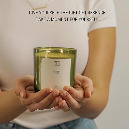 Craft & Kin Lavender Scented Candles | 12oz Premium Lavender Woods Winter Scented Candles for Men and Women | Candles Made with Natural Soy | Nature Collection thumbnail 5