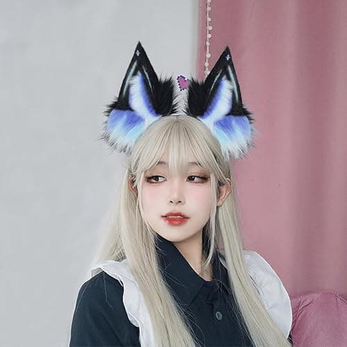 Faux Wolf Ears Headwear Faux Fur Headbands Headdress Halloween Animal Cosplay Costume Accessories for Women thumbnail 6