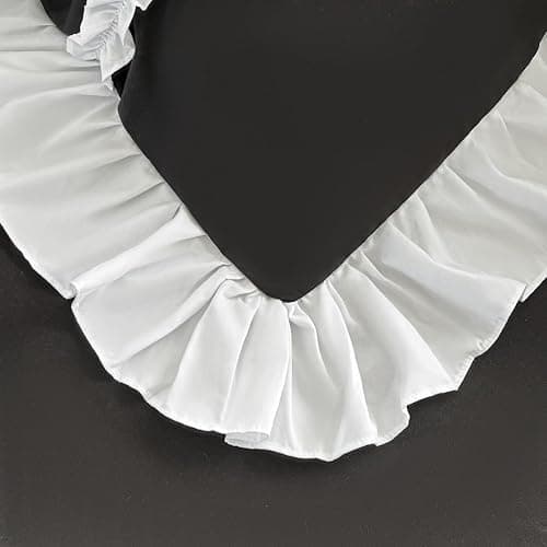 IHOUSTRIY Black Halloween Duvet Cover Twin Size, Cute Bow Duvet Cover Set with Zipper Closure, 2 Pieces White Ruffle Soft Microfiber Bedding Set with 4 Ties (66"x90", 1 Pillow Cases) thumbnail 5