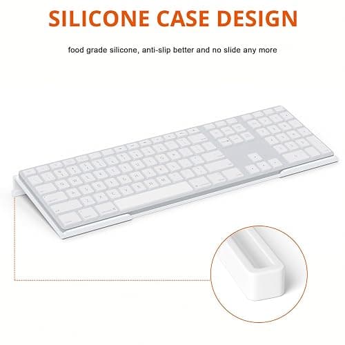Richboom Acrylic Tilted Computer Keyboard Holder for Easy Ergonomic Typing, Keyboard Stand for Office Desk, Home, School, White thumbnail 5