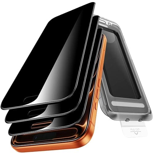 Smeliev for iPhone 17 Pro Max Privacy Screen Protector, 3 Pack, [Anti-spy] [Micro-curved Edges] 9H+ Hardness Tempered-Glass Privacy Screen Protector, Case Friendly, 6.3 inch - Image 1