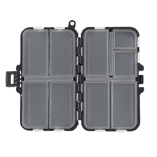 Mini Fishing Tackle Box, Small Fishing Accessories Storage, Double-Layer Lure Accessories Box, 9 Compartments (4.5 x 2.6 x 1.3 inch) thumbnail 4