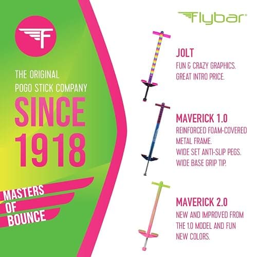 Flybar Limited Edition Foam Maverick Pogo Stick for Kids - Two New Rubber Hand Grips (Lime/Purple) thumbnail 5
