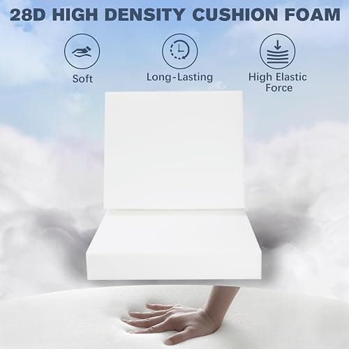 Favoyard Outdoor Deep Seat Cushion Set, 22 x 22 Inch Rainproof & 3-Year Fade Resistant Patio Furniture Cushions, Removable Seat Bottom & Back Cushion Covers with Ties for Chair, Sofa, Couch, Blue thumbnail 5