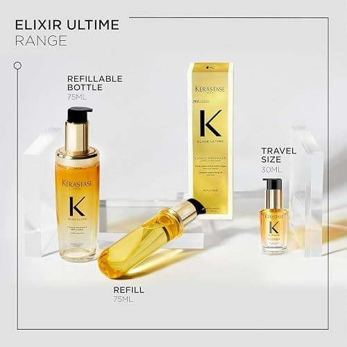 Kerastase Elixir Ultime Refillable Hair Oil - Hydrates & Smoothes Frizz, Adds Shine, With Wild Camellia, Nourishes & Strengthens Hair, For All Hair Types thumbnail 11