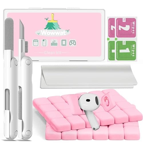 Wowwat for AirPods Cleaning Kit with Cleaner Pen&Cleaning Putt-Pink | 48 Pack Multifunction Deep Cleaner Tool Headphones for Airpods Pro 4 3 2 1 Generation Phone Charging Port,Earbuds - Image 1