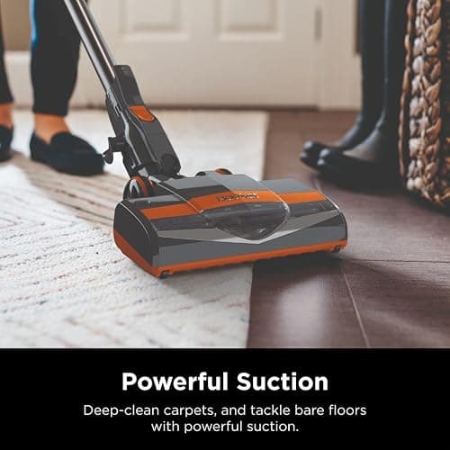 Shark Rocket Ultra-Light Corded Bagless Vacuum for Carpet and Hard Floor Cleaning with Swivel Steering (HV301), Gray/Orange thumbnail 2