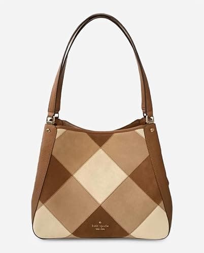 kate spade new york womens Leila Patchwork Suede Medium Triple Compartment Shoulder thumbnail 4