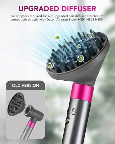 TOSAGE Upgraded Large Diffuser for Dyson Airwrap HS01 HS05 HS08 id, Diffuser Nozzle Attachment for Fast Drying Wave Curly Thick Hair, Gray thumbnail 2