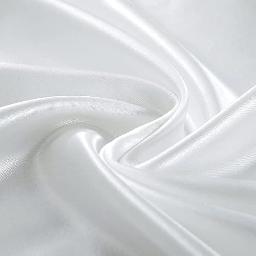 Homiest White Satin Fitted Sheet Twin Size, Deep Pocket, Luxury & Ultra Soft Bedding thumbnail 5