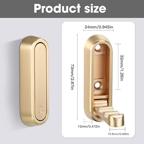 Dntorx Folding Coat Hooks, 2 Pcs Foldable Gold Wall Hooks Heavy Duty Foldable Hook Bathroom Towel Hooks Robe Hooks Wall Mounted for Hanging Coat Towels Clothes Hat Bags Keys thumbnail 2