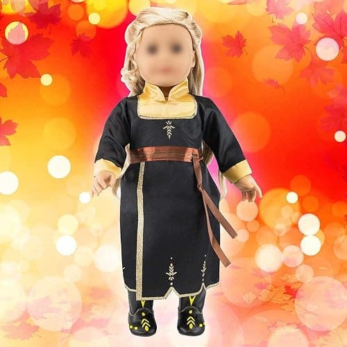 OCT17 Fits Compatible with American Girl 18" Princess Costume 18 Inch Doll Clothes Outfit Set Costume Purple thumbnail 2