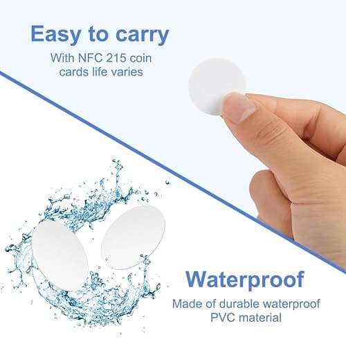 OFFCUP NFC Tags, 20PCS NFC Coin Cards, 25mm / 1 Inch NFC Stickers NTAG215 NFC Round Cards NFC Tags Compatible with Tagmo Amiibo and All NFC Enabled Mobile Phones and Devices (White Black) thumbnail 5