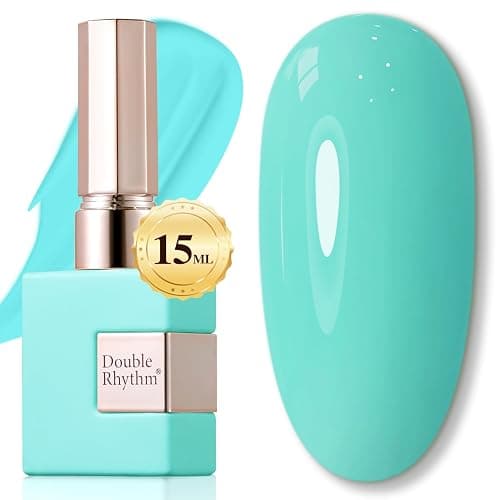 Double Rhythm 15ML Gel Nail Polish Pure Sheer Same Color Same Bottle Soak Off Gel Polish Art Manicure Salon DIY at Home for Women (Sea Blue-A1124) - Image 1