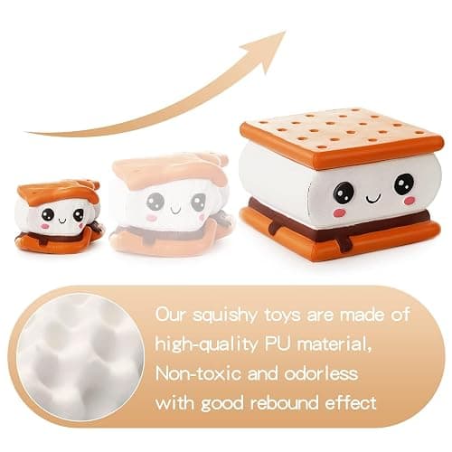 Anboor Squishies Smore Slow Rising Squishy Toy for Kids Soft Cookies Sandwich Scented Stress Relief Realistic Food Cute Squeeze Squish Toy thumbnail 4